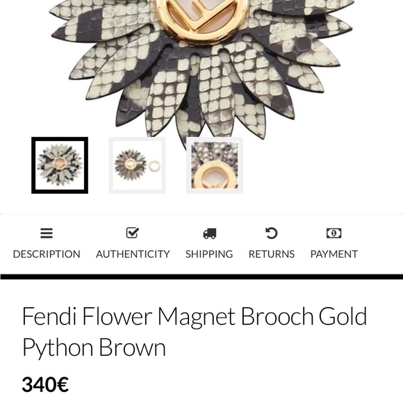 Fendi Python Leather Magnetic Brooch - Picture 13 of 13